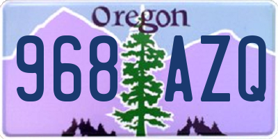 OR license plate 968AZQ