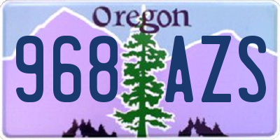 OR license plate 968AZS