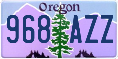 OR license plate 968AZZ