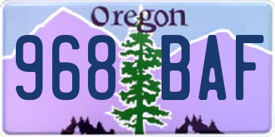 OR license plate 968BAF