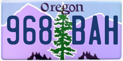 OR license plate 968BAH