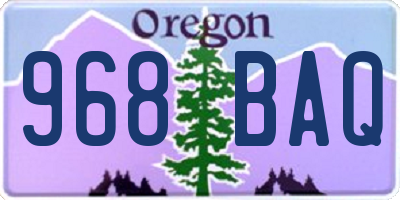 OR license plate 968BAQ