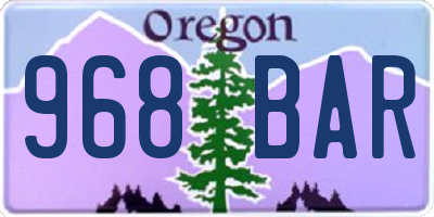 OR license plate 968BAR