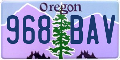 OR license plate 968BAV