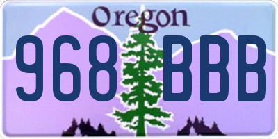 OR license plate 968BBB