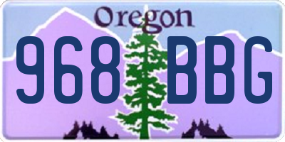 OR license plate 968BBG
