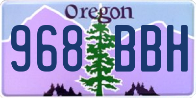 OR license plate 968BBH