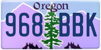 OR license plate 968BBK