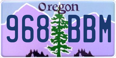 OR license plate 968BBM