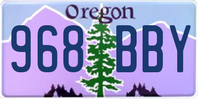 OR license plate 968BBY