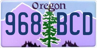 OR license plate 968BCD