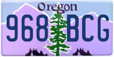 OR license plate 968BCG