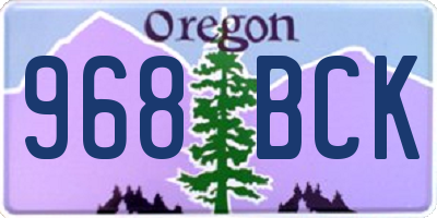 OR license plate 968BCK