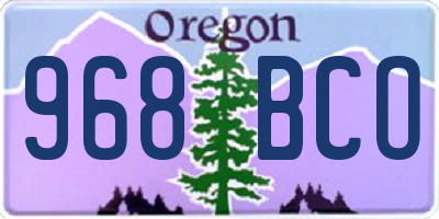 OR license plate 968BCO