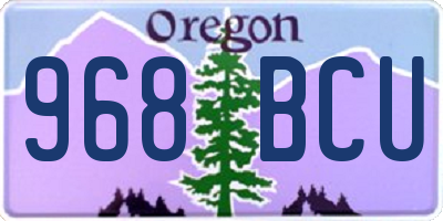 OR license plate 968BCU