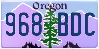 OR license plate 968BDC