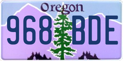 OR license plate 968BDE