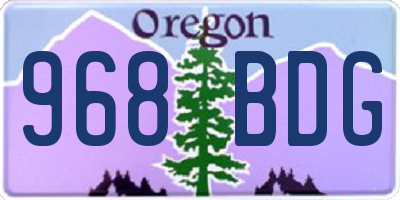 OR license plate 968BDG