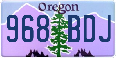 OR license plate 968BDJ
