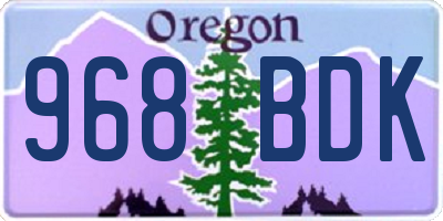 OR license plate 968BDK