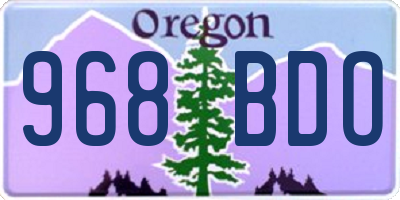 OR license plate 968BDO