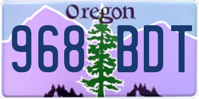 OR license plate 968BDT