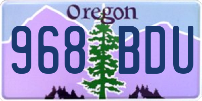 OR license plate 968BDU