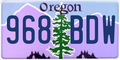 OR license plate 968BDW