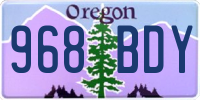 OR license plate 968BDY