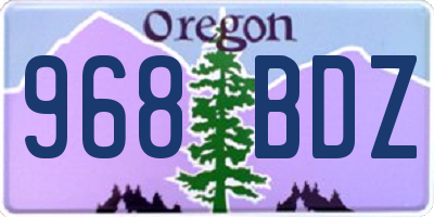 OR license plate 968BDZ