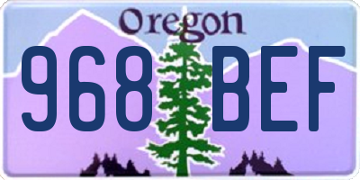 OR license plate 968BEF