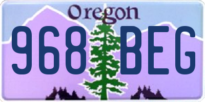 OR license plate 968BEG