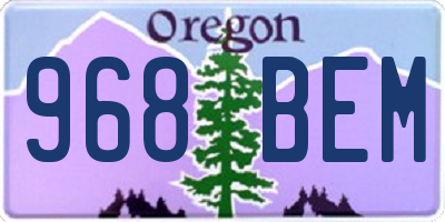 OR license plate 968BEM