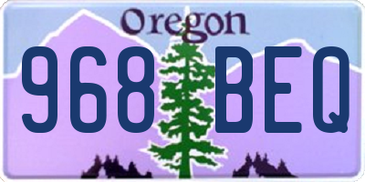 OR license plate 968BEQ