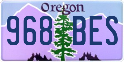 OR license plate 968BES