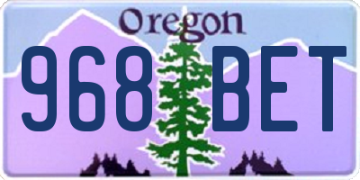 OR license plate 968BET