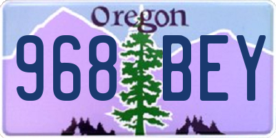 OR license plate 968BEY