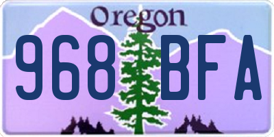 OR license plate 968BFA
