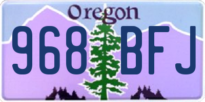 OR license plate 968BFJ