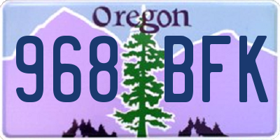 OR license plate 968BFK