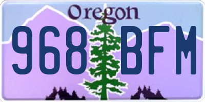 OR license plate 968BFM