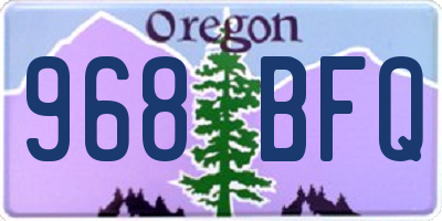 OR license plate 968BFQ