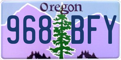 OR license plate 968BFY