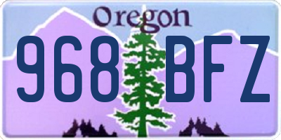 OR license plate 968BFZ