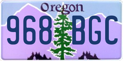 OR license plate 968BGC