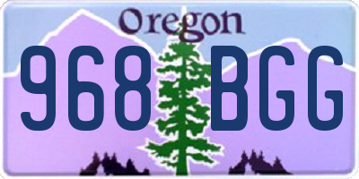OR license plate 968BGG