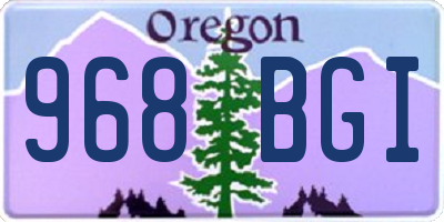 OR license plate 968BGI