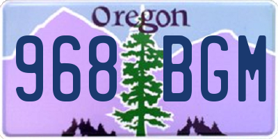 OR license plate 968BGM