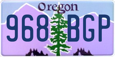 OR license plate 968BGP