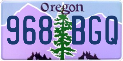 OR license plate 968BGQ